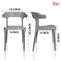 Thumbnail for Vision Cafe Plastic Chairs | Restaurant Chair with Backrest (Grey)