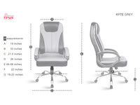 Thumbnail for Kyte Leatherette Executive High Back Revolving Office Chair (Grey & Black)