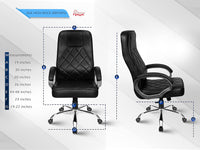Thumbnail for Silk Leatherette Executive High Back Revolving Office Chair (Black)