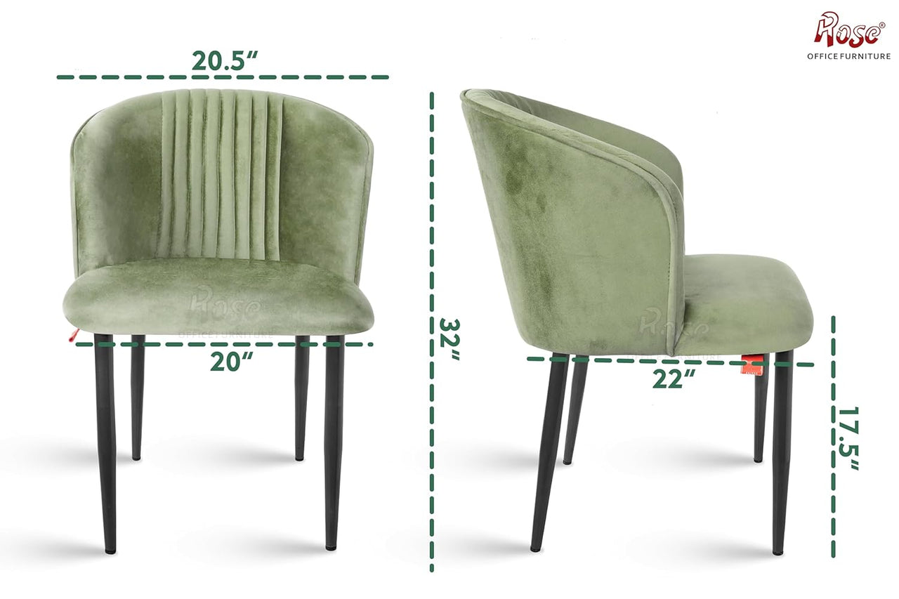 Fire Cafe Chair | Modern Velvet Dining Chair (Turqouise Green)
