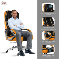Thumbnail for Designer Chairs SpaceX High Back Office Chair (Black & Tan, Leatherette)