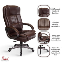 Thumbnail for Lucci Leatherette Executive High Back Revolving Office Chair (Brown)