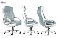 Thumbnail for Designer Chairs® SpaceX Leatherette Executive High Back Revolving Office Chair (Grey & White)