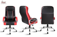 Thumbnail for Designer Chairs® SpaceX Leatherette Executive High Back Revolving Office Chair (Black & Red)
