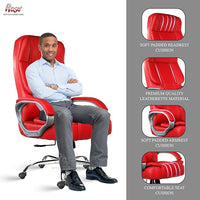 Thumbnail for Designer Chairs® SpaceX Leatherette Executive High Back Revolving Office Chair (Red)