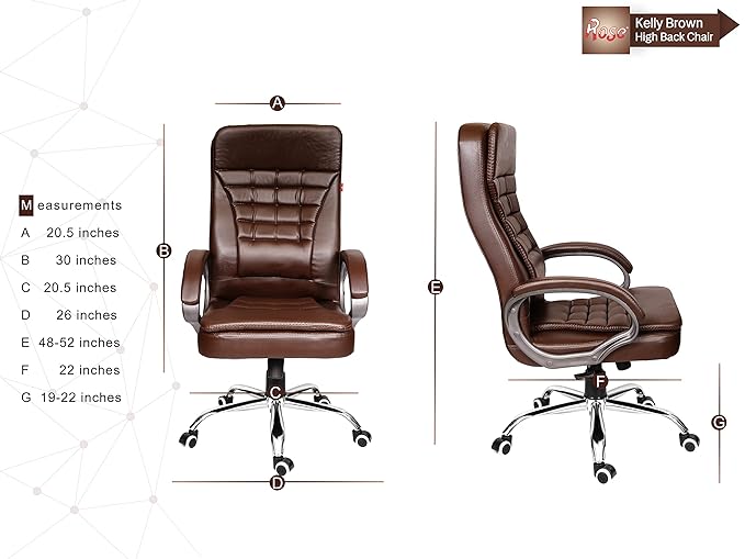 Kelly Leatherette Executive High Back Revolving Office Chair (Brown)