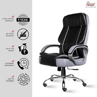 Thumbnail for Designer Chairs® SpaceX Leatherette Executive High Back Revolving Office Chair (Black & Grey)