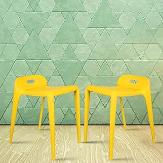 Mars Cafe Plastic Stool | Cafe Restaurant Chair (Yellow)