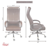 Thumbnail for Roll 3 Executive High Back Leatherette Chair (Brown)