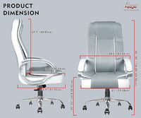 Thumbnail for Designer Chairs® SpaceX Leatherette Executive High Back Revolving Office Chair (Grey & White)