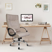 Thumbnail for Lio Leatherette Executive High Back Revolving Office Chair (Ivory)