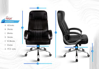 Thumbnail for Line Leatherette Executive High Back Revolving Office Chair (Black)